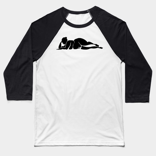 woman silhouette Baseball T-Shirt by Leticia Diab